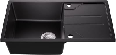 DERW MAX Granieten spoelbak - Spoelbak Keuken - spoelbak 78x45CM - Spoelbak Keuken - Wasbak met waterafvoersysteem