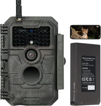 Wildcamera met wifi - Natuurcamera - Dieren observeren - Oplaadbare batterij - 64 MP 1296P - Camouflage