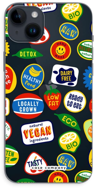 Case Company® - Hoesje geschikt voor iPhone 14 Plus hoesje - Fruitsticker - Soft Cover Telefoonhoesje - Bescherming aan alle Kanten en Schermrand