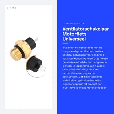 Dailygoods - Ventilatorschakelaar - Motorfiets - Universeel - Zwart - VFR700F VFR750F VFR800 VTR1000F VT600 VT750 VT1100 - H_o_nda - Geschikt voor div...