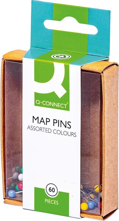 Q-CONNECT signalisatiespelden, geassorteerde kleuren, 10 doosjes van 60 stuks