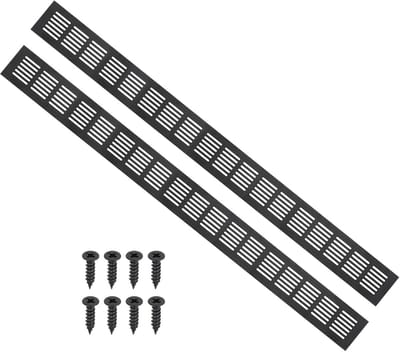 Set van 2 Vierkante Aluminium Ventilatieroosters voor Kastdeuren - Zwart