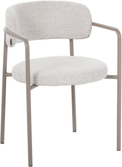 Bronx71® Eetkamerstoel Nicky gemêleerde stof beige - stoel