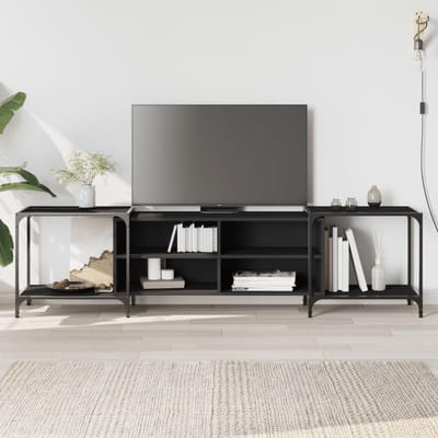 Tv-kast - Mediameubel Dressoir - Opbergen Media - Industrieel Design - 108-203 cm breed - Zwart
