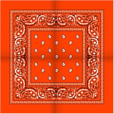New Age Devi - Bandana Paisley oranje - 100% katoen - boeren zakdoek - orange - Cotton - zakdoek - hoofdband - sjaaltje - accessoire - carnaval