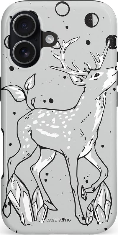 Casetastic hoesje geschikt voor Apple iPhone 17 - MagSafe - Dubbellaagse bescherming - Kristalwoud - Fashion Case - Lichtgrijs