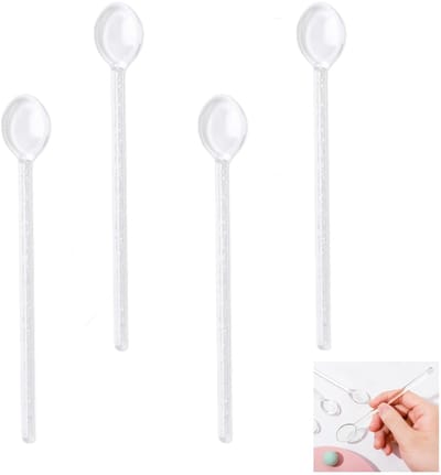 6 stuks - Lepel - Transparante glazen lepel - Leuke lepel met lange steel - Glazen roerstok - Roerstok - 16 cm - voor ijs, dessert, sap en koffie - Geschikt voor familiebijeenkomsten, bars en feesten (Transparant)