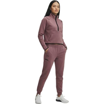 Under Armour Dames-fleece-sweatshirt met kwartritssluiting uit de Unstoppable-collectie (Maroon)