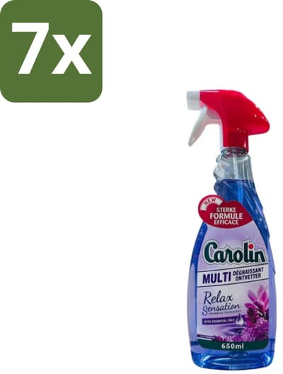 7 x Carolin – Keukenreiniger – Multi Ontvetter Relax Sensation – 650 ml - Ontvetter - Keukenreiniger - Vet Verwijderen - Keuken Schoonmaken - Keuken Reinigen