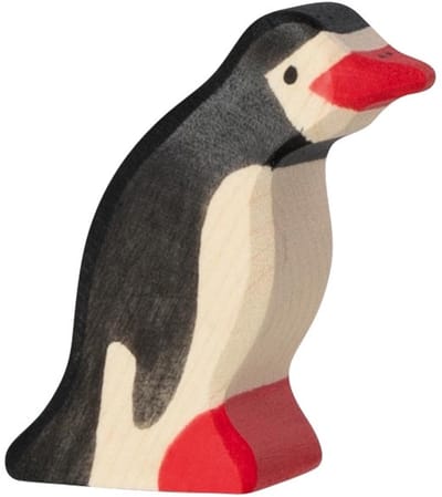 HOLZTIGER Zeedieren - Pinguïn Klein - 4X2X5Cm - Houten Figuur - Handgemaakt