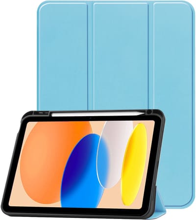 Hoesje - Geschikt voor Apple iPad A16/A18 (2025/2026) - 11 inch (11e & 12e generatie) - Dun & Stevig - Trifold Bookcase - Hard Cover Case - Met Uitsparing Geschikt voor Apple Pencil - Hardcover Book - Tablet Hoes - Lichtblauw
