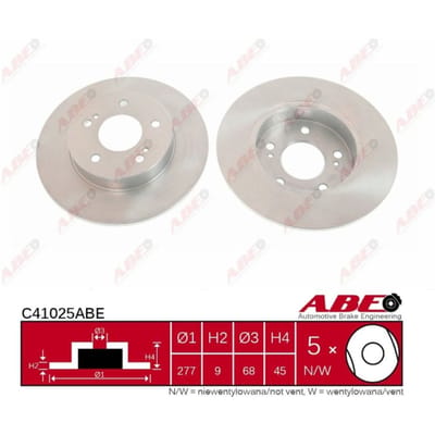 Remschijf ABE C41025 achter, volledig, 1 Stuk