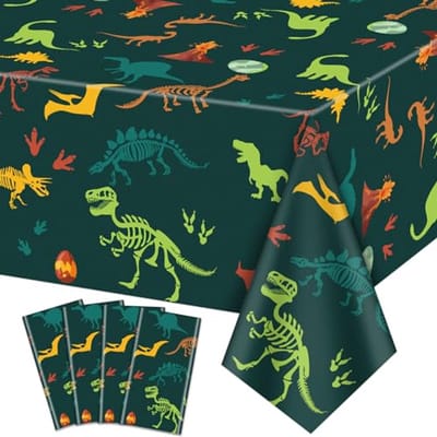 Ultiluxe® Tafellaken Wegwerp - Dinosaurus - Dun Tafelkleed - Tafeldecoratie - 130 x 220 cm - Kinderfeest Decoratie - Waterafstotend - Kunststof - Dinos - Voor feestjes en verjaardagen - Groen