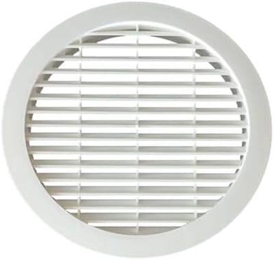 Rond Ventilatie Rooster voor Garage Afvoer Wit Kunststof 125-154 mm