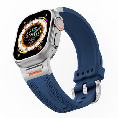 Siliconen bandje - geschikt voor Apple Watch 1/2/3/4/5/6/7/8/9/10/11/ SE (1,2,3) met maat 38 mm / 40 mm / 41 mm en 42 mm (Watch 10/11) - blauw