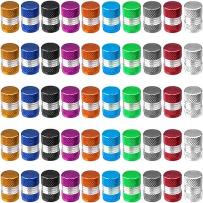 Ventieldoppen 50Pcs - Aluminium met O-Ring - Dustproof in 10 Kleuren - Geschikt voor Auto's en Motoren - ShopVlot