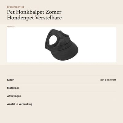 Dailygoods- Hondenpet Verstelbaar - Honkbalpet - Zomer Sporthoed - Ademend Canvas