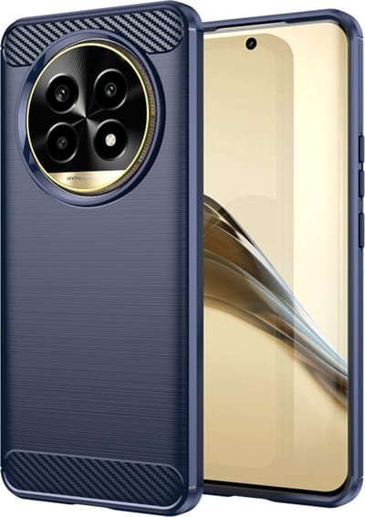 Hoesje geschikt voor Realme 13 Pro / 13 Pro Plus - Techsuit Carbon Silicone Back Cover - Blauw
