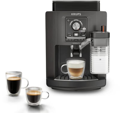 Krups Serenity Milk EA402H - Volautomatische Espressomachine - Milk Maestro Melksysteem - One Touch Cappuccino - Donkergrijs - Snel Opgewarmd - Compact
