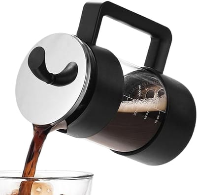 Koffiezetapparaat met zuiger - Reiskoffiezetapparaat - Koffie bereiden - Druppelvrij schenken - 1 liter - Transparant