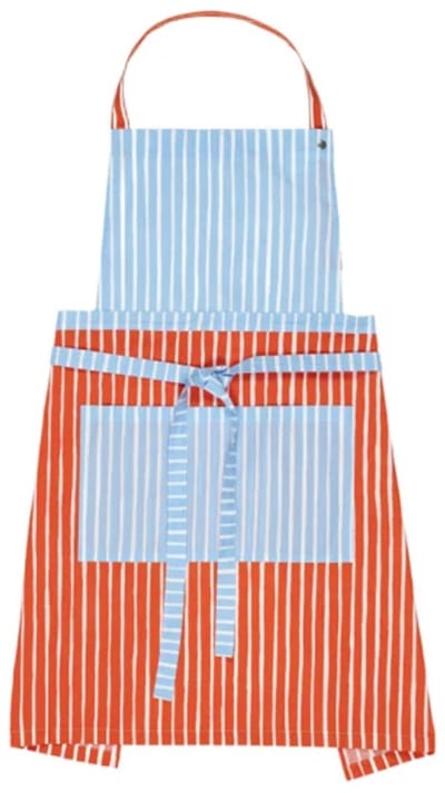 Marimekko Piccolo keukenschort oranje / blauw