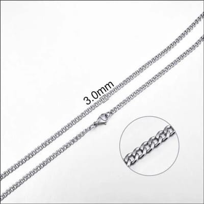 Aramat Jewels | Halskettingen | RVS Platte Gourmetketting Zilverkleurig – 50cm Brede Schakelketting Staal | | | |3mm | Staal | Volwassenen | Verkleurd niet