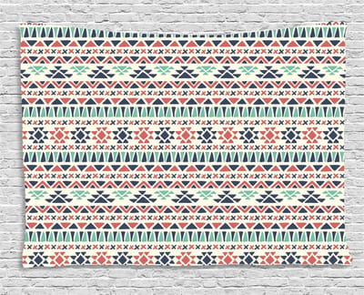 ABAKUHAUS Volkskunsttapijt, inheemse kunst, woonkamer slaapkamer wanddoek zijdezacht satijn tapijt, 200 x 150 cm, Middernachtblauw zeegroen