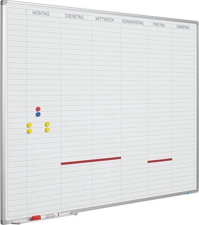 Planbord Softline profiel 8mm Werkdagen, NL incl. dagenstrook - Dagplanner - Weekplanner - Nederlandse uitvoering - 60x90cm