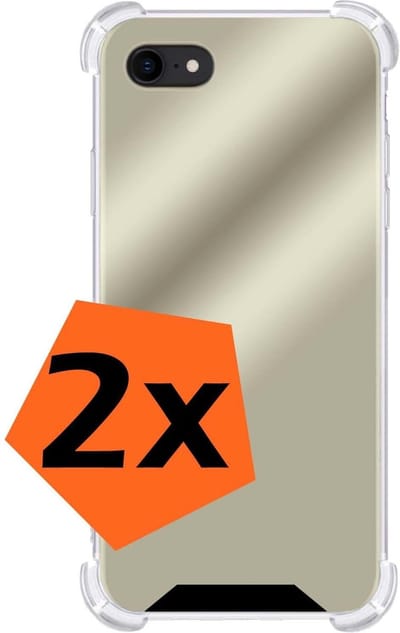 Hoes - 2 Stuks - Geschikt voor Apple iPhone 7 - Sterk & Shockproof - Siliconen Case - Back Cover - Telefoon Hoesje Shock Proof - Goud
