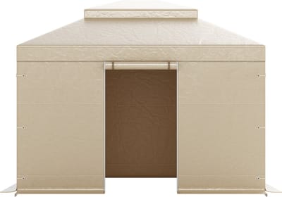 Wintergazebo-Hoes voor 10 X 12 ft Hardtopgazebo's, All-Weather Dubbellaagse Hoes met Zijwanden en Gaasramen, Duurzame Pe-Behuizing voor Buitenschuilplaats, Gazebo's Uitgesloten