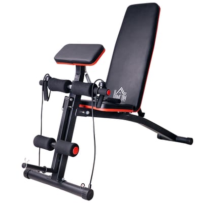 Multifunctionele halterbank krachtstation met veerbooster- trainingsbank tot 120 kg- zwart- 54 x 160 x 106 cm