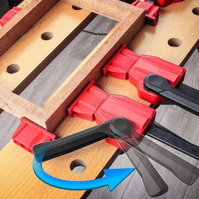 Dailygoods- Werkbankklem 20mm - Staal - Zwart/Rood - Houtbewerking - Schokbestendig - Lange levensduur - Ergonomisch ontwerp - Klem