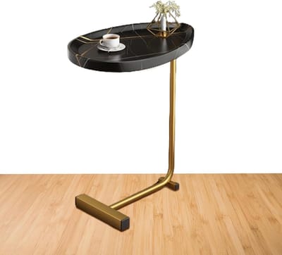 C-vormige bijzettafel - Banktafel Koffietafel - Ruimte Besparen - Onder Bank Schuifbaar - 45 x 30 x 62 cm - Zwart