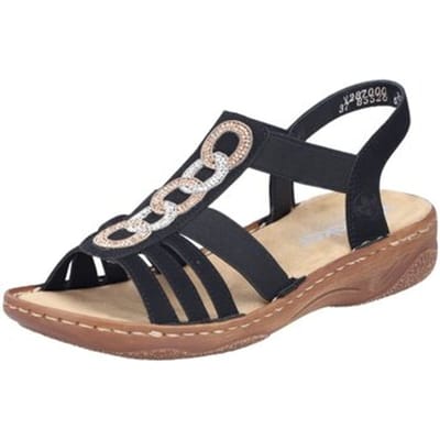 Rieker dames strappy sandalen zwart Sandalen V2870-00 zwart