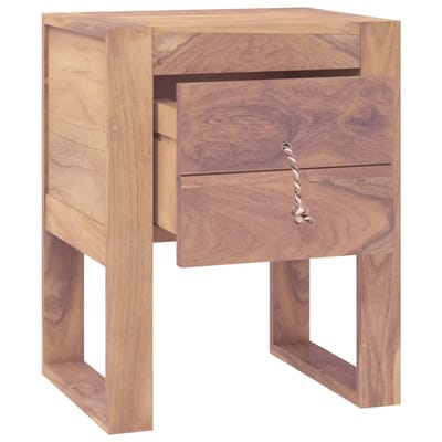 vidaXL - Nachtkastje - 40x30x50 - cm - massief - teakhout