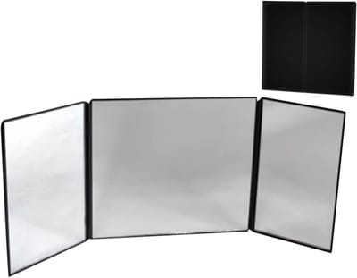 Autospiegel Schmink - Make-up spiegel - Make-up aanbrengen - Drievoudig opvouwbaar - 165 x 145 x 15 cm - Zwart