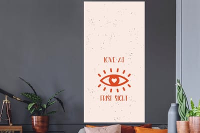 Muurstickers - Sticker Folie - Quotes - Romantisch - Stel - Love at first sight - Spreuken - 80x160 cm - Plakfolie - Muurstickers Kinderkamer - Zelfklevend Behang - Zelfklevend behangpapier - Stickerfolie