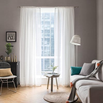 OmGoods - Dailygoody - Voile Gordijn Transparant - Lichtdoorlatend - Set van 2 - Wit - Geschikt voor Woonkamer en Slaapkamer - 145 x 140 cm