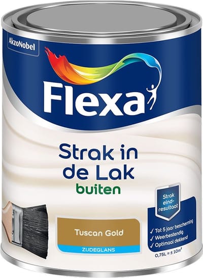 Flexa - Strak In De Lak Buitenlak Zijdeglans - Tuscan Gold - Mengverf - 750 Ml