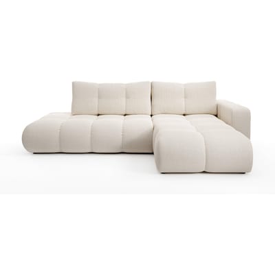 Hoekbank SOLA met slaapfunctie rechts chenille bouclé | NADUVI Collection