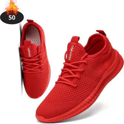 Livano Schoenen Heren - Sneakers - Comfortabel - Sportief - Casual - Volwassen - Rood - Maat 50