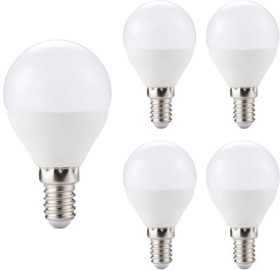 Kobi LED Lamp Mini Bolvorm E14 4.5W - 420lm - 3000K - 230V - Voor Bedlamp, Kroonluchter of Nachtkastje - 5 stuks