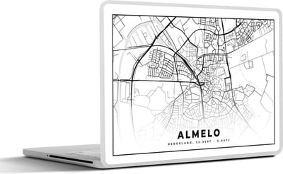 Laptop sticker - 14 inch - Kaart - Almelo - Nederland - 32x5x23x5cm - Laptopstickers - Laptop skin - Cover