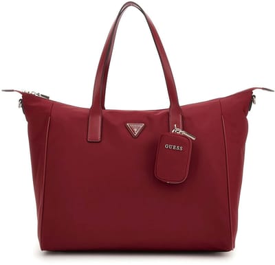 GUESS reistas met laptopvak Follie Carryon Large Tote Rust Red donkerrood