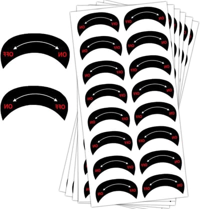 Zelfklevende Waterdichte Richting Stickers voor Kookplaten - 96 Stuks, 3.2×0.8 cm, Duidelijke Aanduidingen en Gebruiksvriendelijk