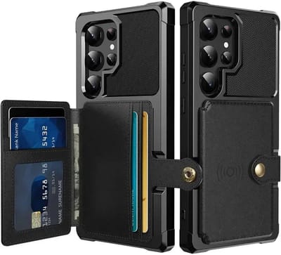 Portemonnee Hoesje Geschikt voor Samsung Galaxy S26 Ultra - Back Cover met Pasjeshouder - Telefoonhoesje voor Pinpas - Kaarthouder op Achterkant - Case met Magneet Zwart
