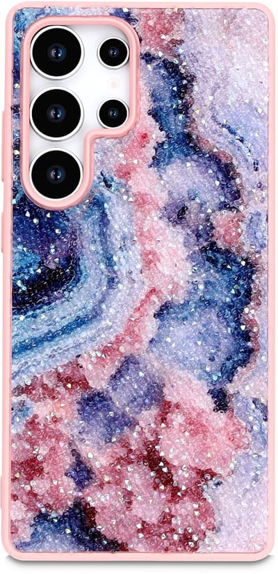 Hoesje Geschikt voor Samsung Galaxy S25 Ultra - Nova - Casemania Diamant Marmer Glitter Back Cover