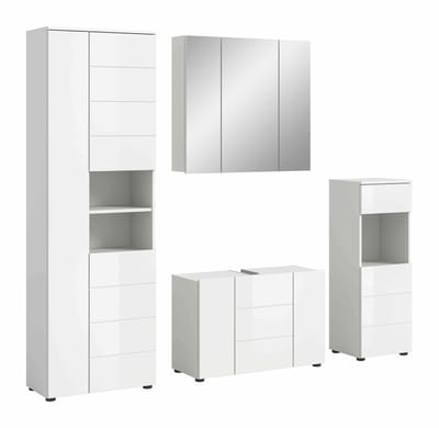 Vira Badkamer 4 Delen Wit Hoogglans - 210cm x 190cm x 34cm