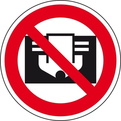 Niet afdekken sticker 200 mm