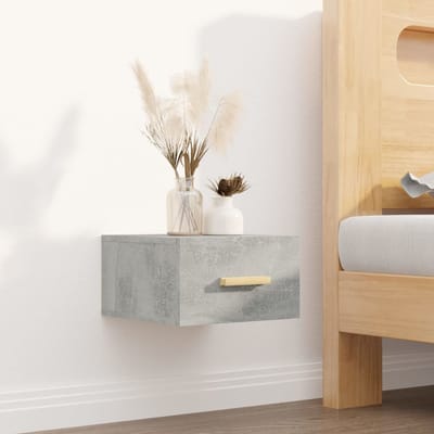 vidaXL - Nachtkastje - wandgemonteerd - 35x35x20 - cm - betongrijs